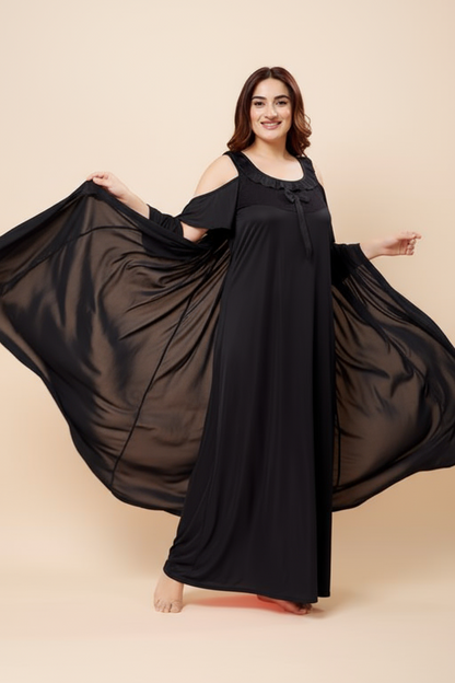 Lushè Midnight Luxe 5-Piece Satin Ensemble